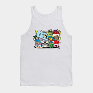 Funny cartoon food kawaii Tank Top